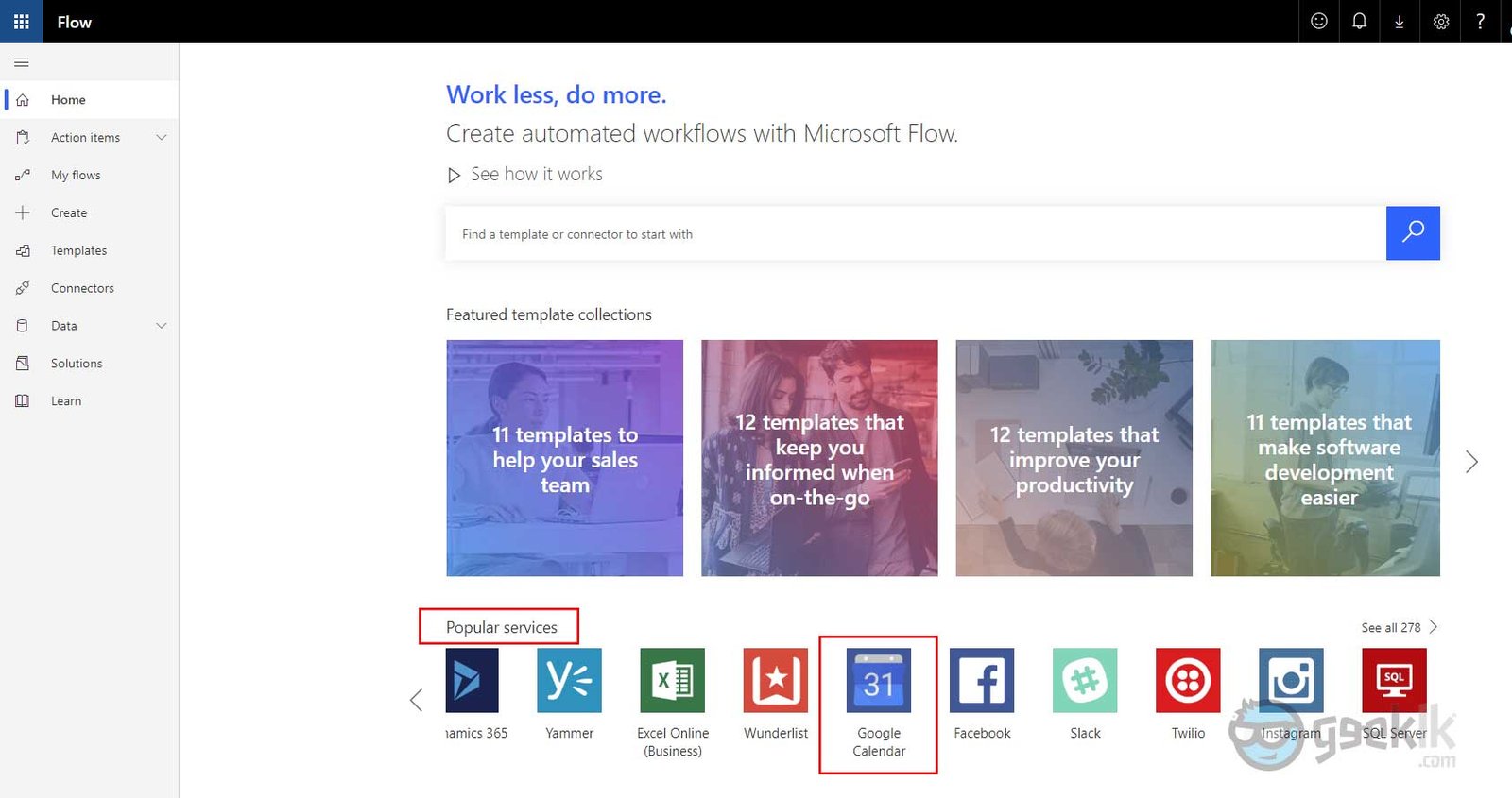 Microsoft Flow Post your Calendar entries from Office365 to Google